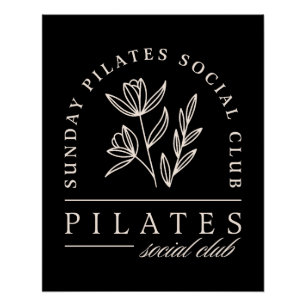 Pilates liefhebbers sociale club luxe studio zwart perfect poster