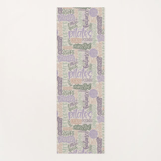 Pilates Lingo-Sage Lilac Hand-letteren WordCollage Yogamat