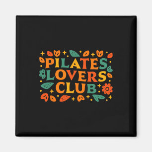 Pilates Lovers Club Retro Decoratieven Doodles Pil Magneet