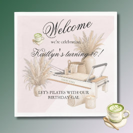 Pilates & Matcha (elke leeftijd) 40e verjaardagsfe Servet