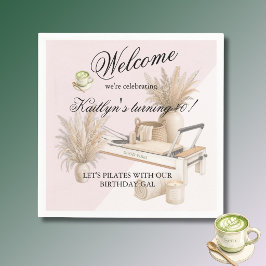 Pilates & Matcha (elke leeftijd) 40e verjaardagsfe Servet