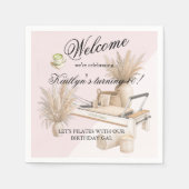 Pilates & Matcha (elke leeftijd) 40e verjaardagsfe Servet (Voorkant)