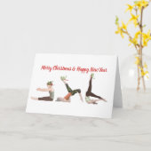 Pilates Merry Kerstmis en Happy New Year Card Kaart (Gele Bloem)