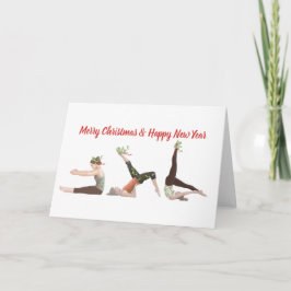 Pilates Merry Kerstmis en Happy New Year Card Kaart