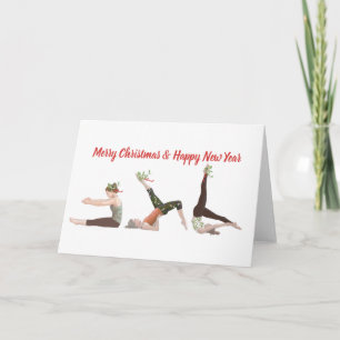 Pilates Merry Kerstmis en Happy New Year Card Kaart