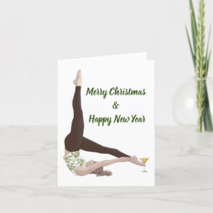 Pilates Merry Kerstmis en Happy Nieuwjaar Feestdagen Kaart