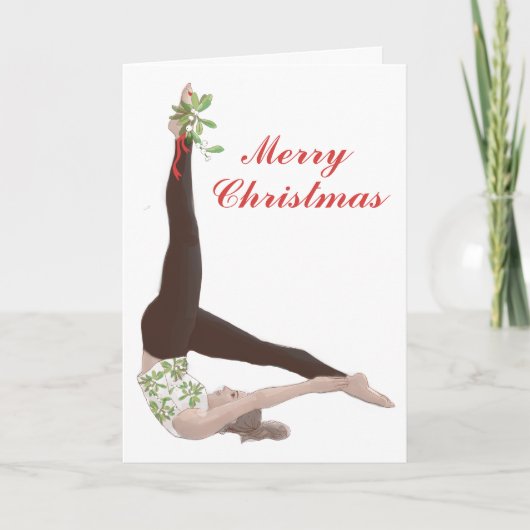 Pilates Mistletoe-kerstkaart Feestdagen Kaart (Voorkant)