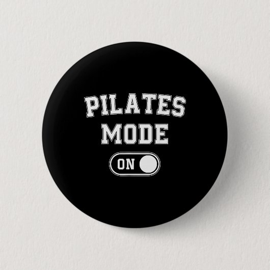 Pilates-modus aan Funny Instructor Cadeau Yoga Fit Ronde Button 5,7 Cm (Voorkant)
