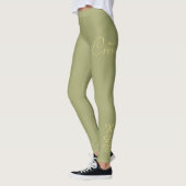 Pilates Monogram Maak Je Eigen Ontwerp Olijf Leggings (Links)