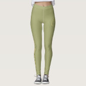 Pilates Monogram Maak Je Eigen Ontwerp Olijf Leggings (Voorkant)