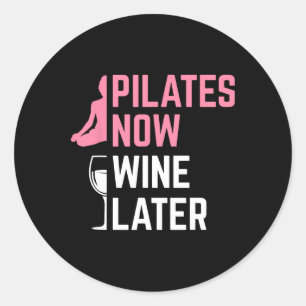 Pilates Nu Wijn Later Instructeur Yoga Oefening Wi Ronde Sticker