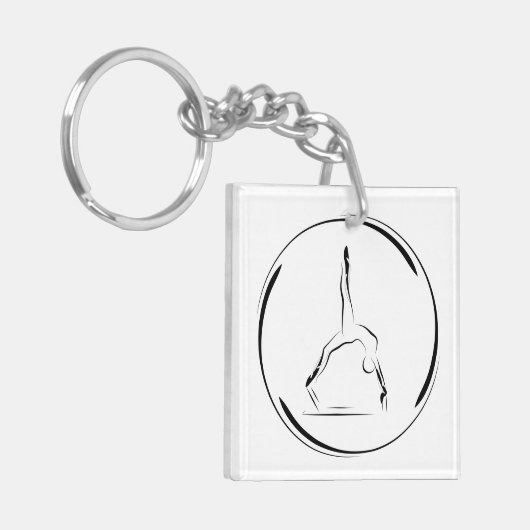 Pilates op de hervormer sleutelhanger (Voorkant Links)