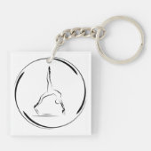 Pilates op de hervormer sleutelhanger (Achterkant)