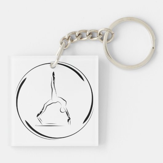 Pilates op de hervormer sleutelhanger (Achterkant)