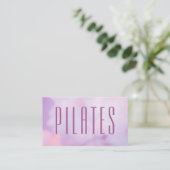 Pilates Paarse holografisch Visitekaartje (Staand voorkant)