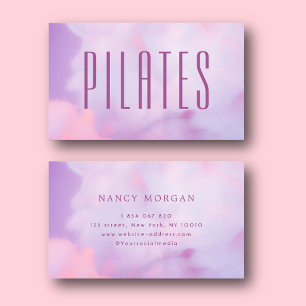 Pilates Paarse Holografische Zakelijke Kaart Visitekaartje