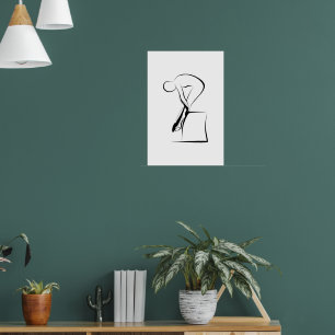 Pilates Peesstretchpose - Wunda Stoel Poster