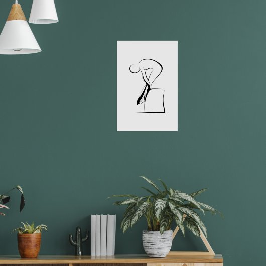 Pilates Peesstretchpose - Wunda Stoel Poster (Woonkamer 1)