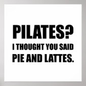 Pilates Pie en Lattes Funny Poster (Voorkant)