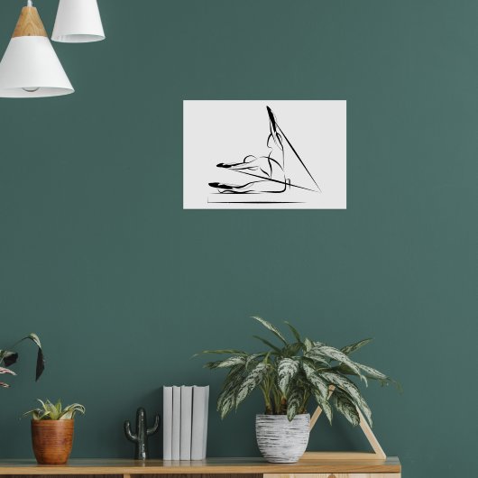 Pilates Pose Rowing op de Reformer Poster (Woonkamer 1)