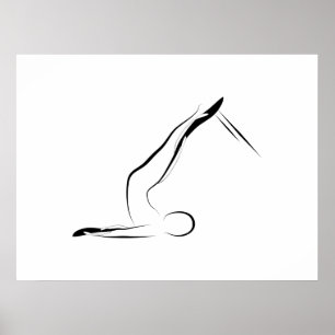 Pilates Pose Short Spine op Reformer Poster