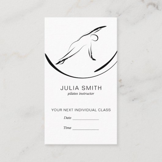 Pilates Pose Side Bend Afsprakenkaartje (Voorkant)