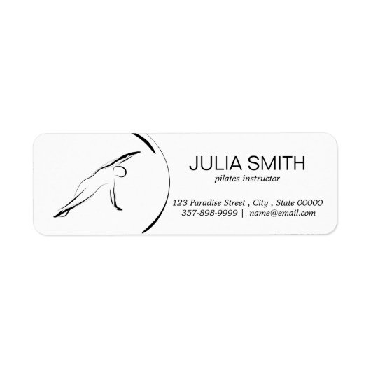 Pilates Pose Side Bend Flyer Etiket (Voorkant)