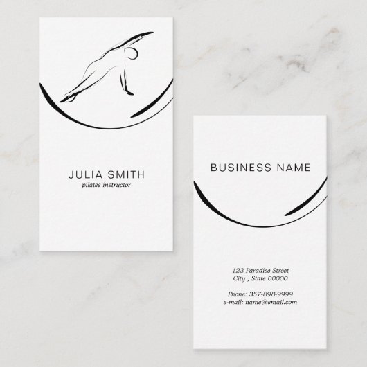 Pilates Pose Side Bend Visitekaartje (Voorkant / Achterkant)