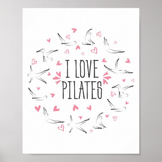 Pilates Poses in de vorm van een cirkel Poster (Voorkant)