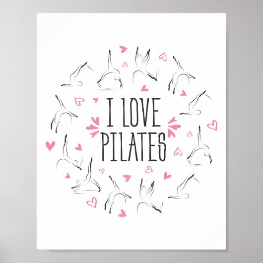 Pilates Poses in de vorm van een cirkel Poster (Voorkant)