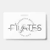 Pilates Poses in Pilates Woord Badge (Achterkant)