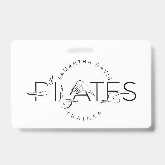 Pilates Poses in Pilates Woord Badge (Voorzijde)