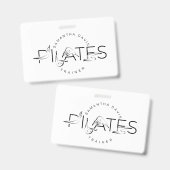 Pilates Poses in Pilates Word Badge (Voor- en achterkant)