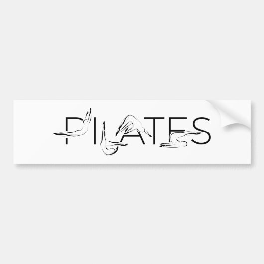 Pilates Poses in Pilates Word Bumpersticker (Voorkant)
