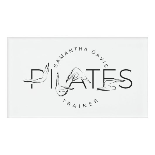 Pilates Poses in Pilates Word Naambadge (Voorkant)
