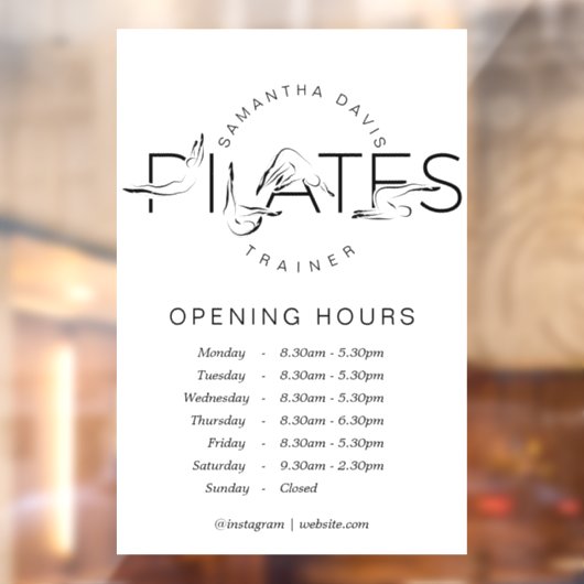 Pilates Poses in Pilates Word Raamsticker (Vel 2)