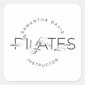 Pilates Poses in Pilates Word Vierkante Sticker (Voorkant)