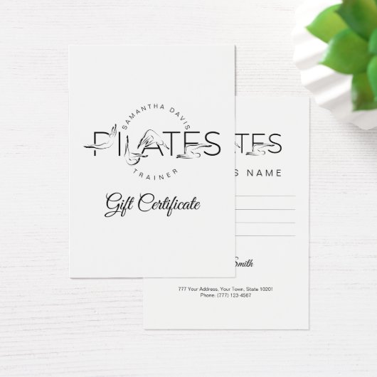 Pilates Poses in Pilates Word Visitekaartje (Bureau)