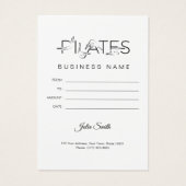 Pilates Poses in Pilates Word Visitekaartje (Achterkant)