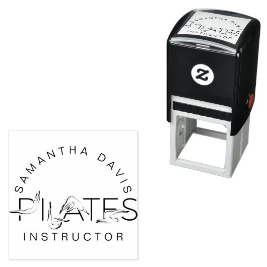 Pilates Poses in Pilates Word Zelfinktende Stempel (In situ)
