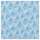 Pilates Poses Seamless Pattern in blauwe kleur Stof (Close Up)
