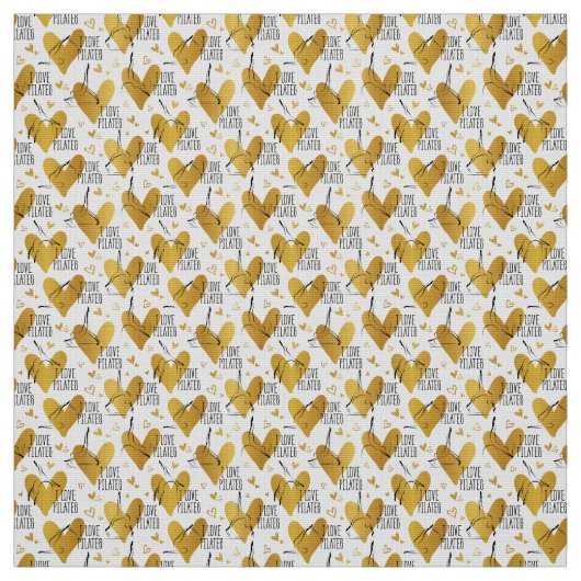Pilates Poses Seamless Pattern in gouden kleur Stof (Swatch)