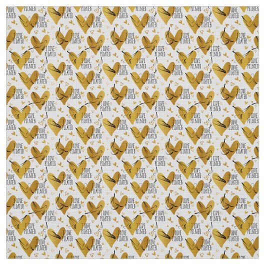 Pilates Poses Seamless Pattern in gouden kleur Stof (Swatch)