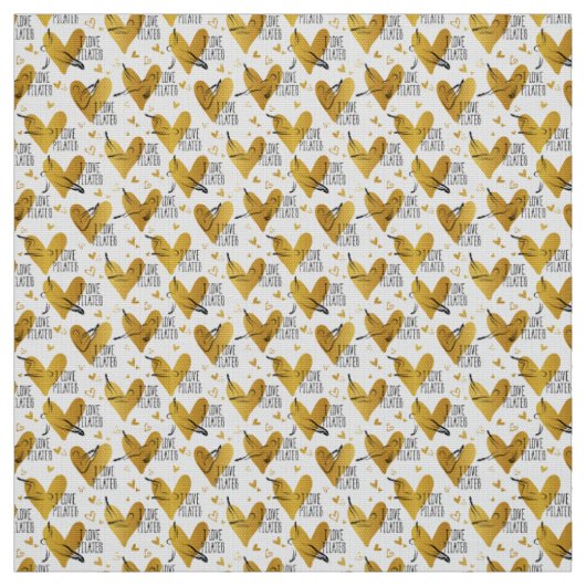 Pilates Poses Seamless Pattern in gouden kleur Stof (Swatch)