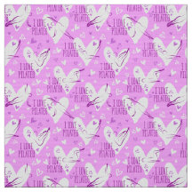 Pilates Poses Seamless Pattern in magenta color