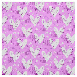 Pilates Poses Seamless Pattern in magenta color Stof