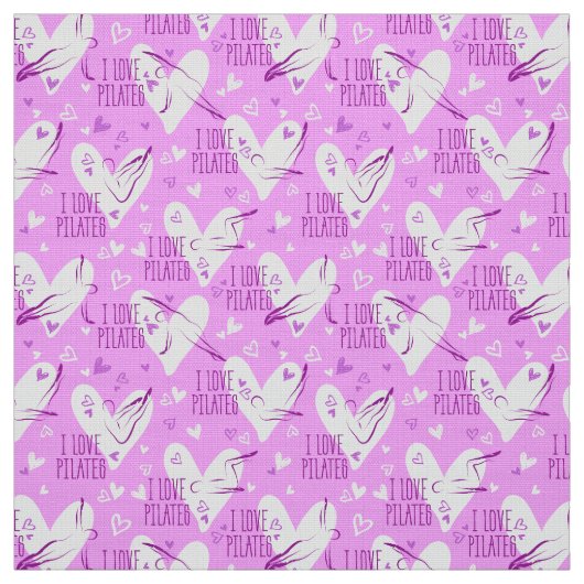 Pilates Poses Seamless Pattern in magenta color Stof (Swatch)