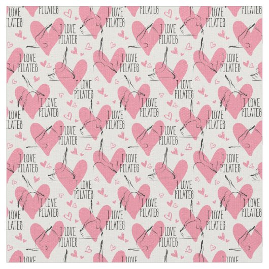 Pilates Poses Seamless Pattern in roze kleur Stof (Close Up)