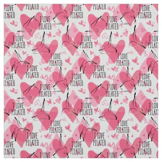 Pilates Poses Seamless Pattern in roze kleur Stof (Swatch)