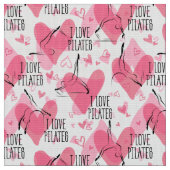 Pilates Poses Seamless Pattern in roze kleur Stof (Close Up)